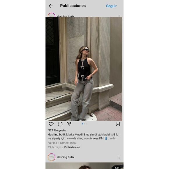 ZARA JEWEL BOW HALTER TOP - Picture 4 of 11